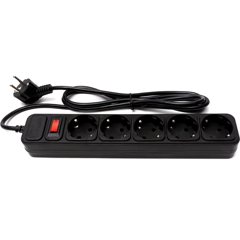 Мережевий фільтр подовжувач Power filtr ProLogix PRS-075P5-18B 1.8м 5 розеток 0.75 Black