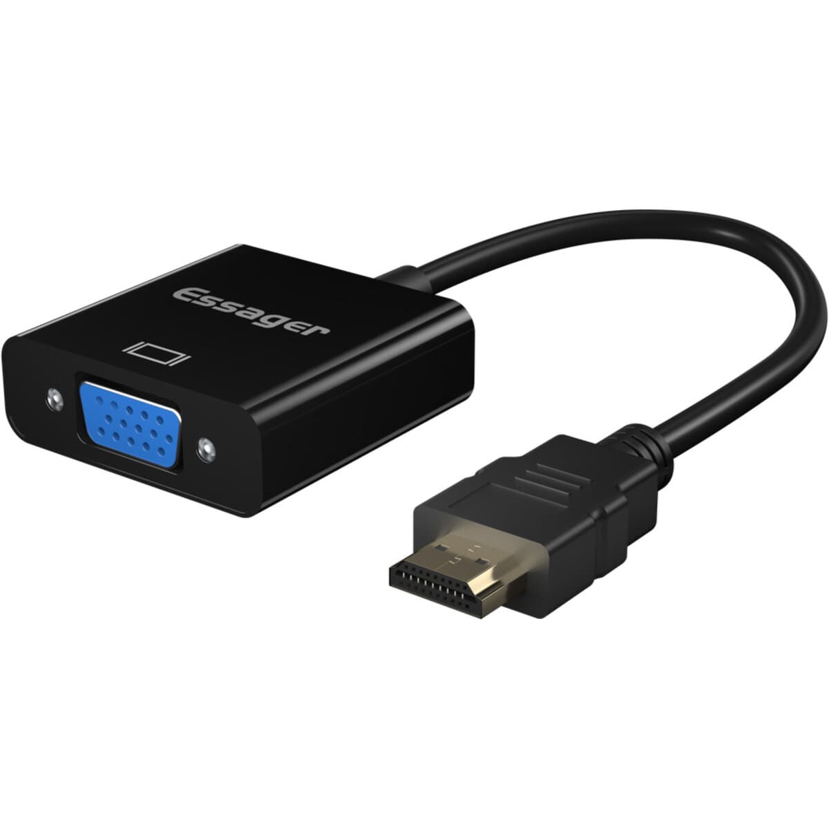 Адаптер ESSAGER Phantom HD Convertor HDMI to VGA + Micro Power Cable + DC3.5 Audio Cable Black (EZJHVYD-HY01)