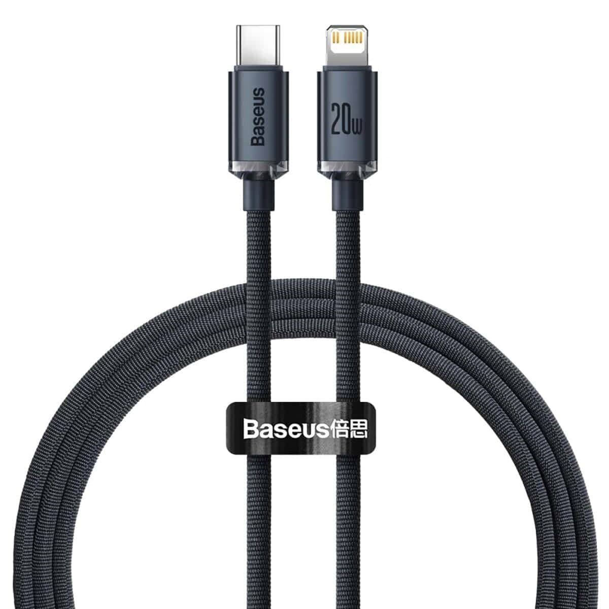 Кабель Baseus Crystal Shine Series Fast Charging Data Cable Type-C to Lightning 20W 1.2m Black (CAJY000201)