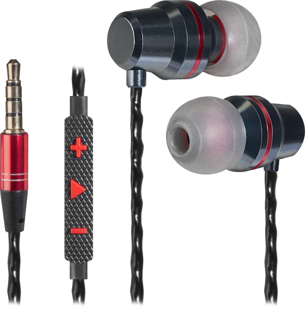 Провідні навушники з мікрофоном Defender Tanto jack 3,5 Black-Red