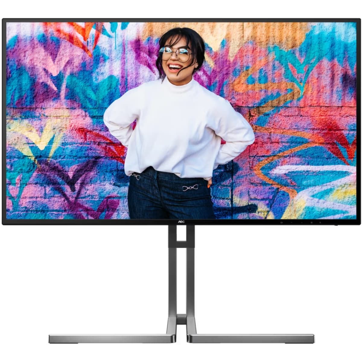 Монітор AOC U27U3CV 27'' Nano IPS 4K UHD 2хHDMI DP Type-C USB-hub HAS Pivot колонки Black-Silver (U27U3CV)