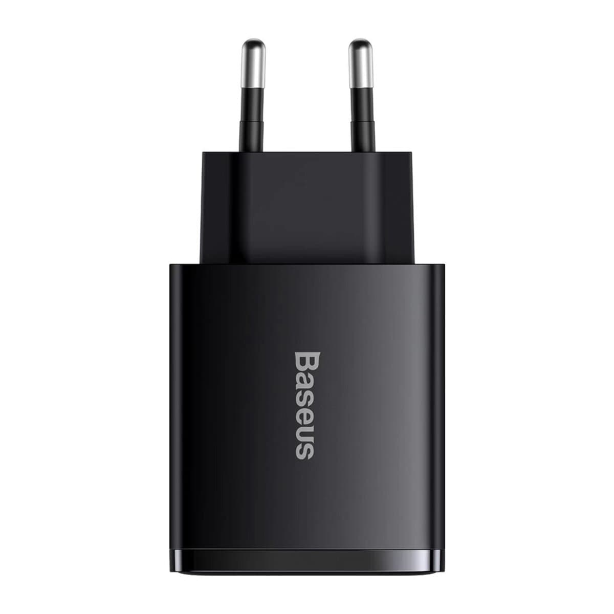Зарядний пристрій Baseus Compact Quick Charger 2xUSB+Type-C 30W 3A EU Black (CCXJ-E01)