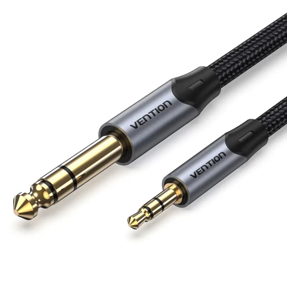 Кабель Vention Cotton Braided 3.5mm TRS Male to 6.35mm Male Audio Cable 5m Aluminum Alloy Type Gray (BAUHJ)