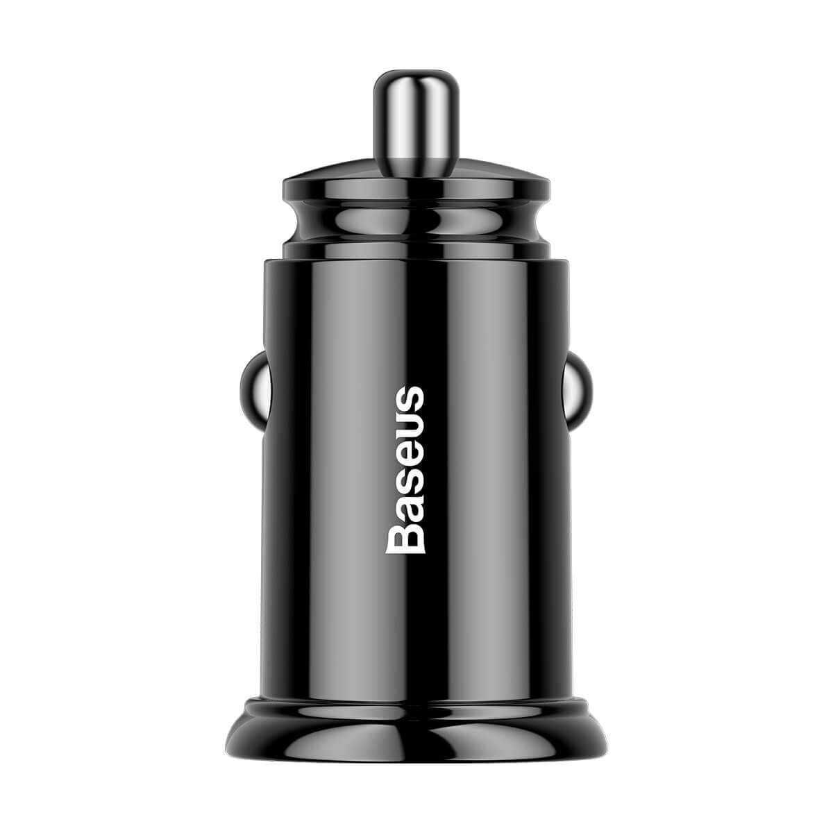 Автомобільний зарядний пристрій Baseus Circular Plastic 1xUSB 1xType-C 30W 5A Black (CCALL-YS01)