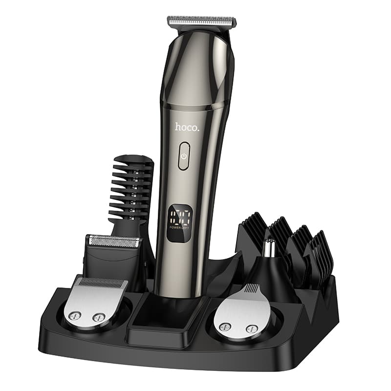 Машинка для стрижки триммер HOCO HP26 600mAh IPX6 Multi-function електричний clipper grooming set Metal Grey