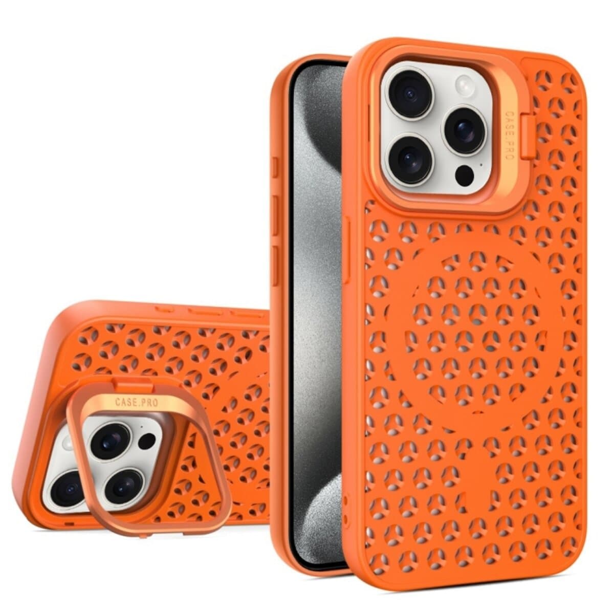 Защитный чехол-накладка Cosmic Grater Stand для Apple iPhone 15 Pro Max Orange (GRASTiP15PMOrange)