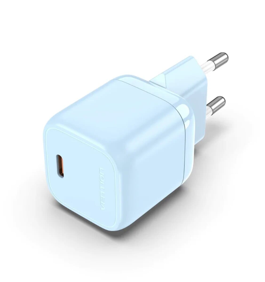 Зарядний пристрій Vention 1-port Type-C GaN Charger 30W EU-Plug 3A Blue (FAKL0-EU)