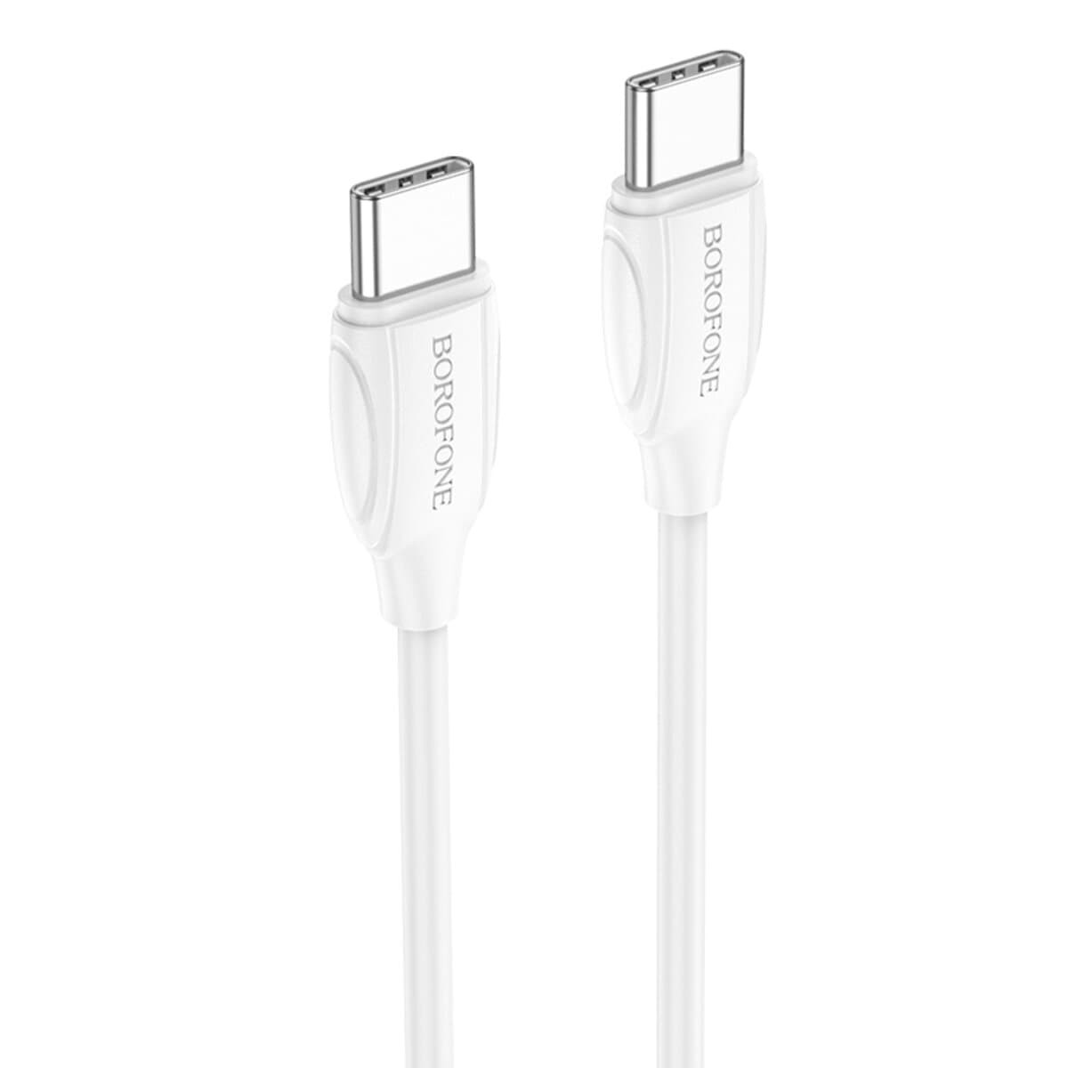Кабель BOROFONE BX19 Type-C to Type-C 3A 60W 1mPVC connectors White (BX19CCW)