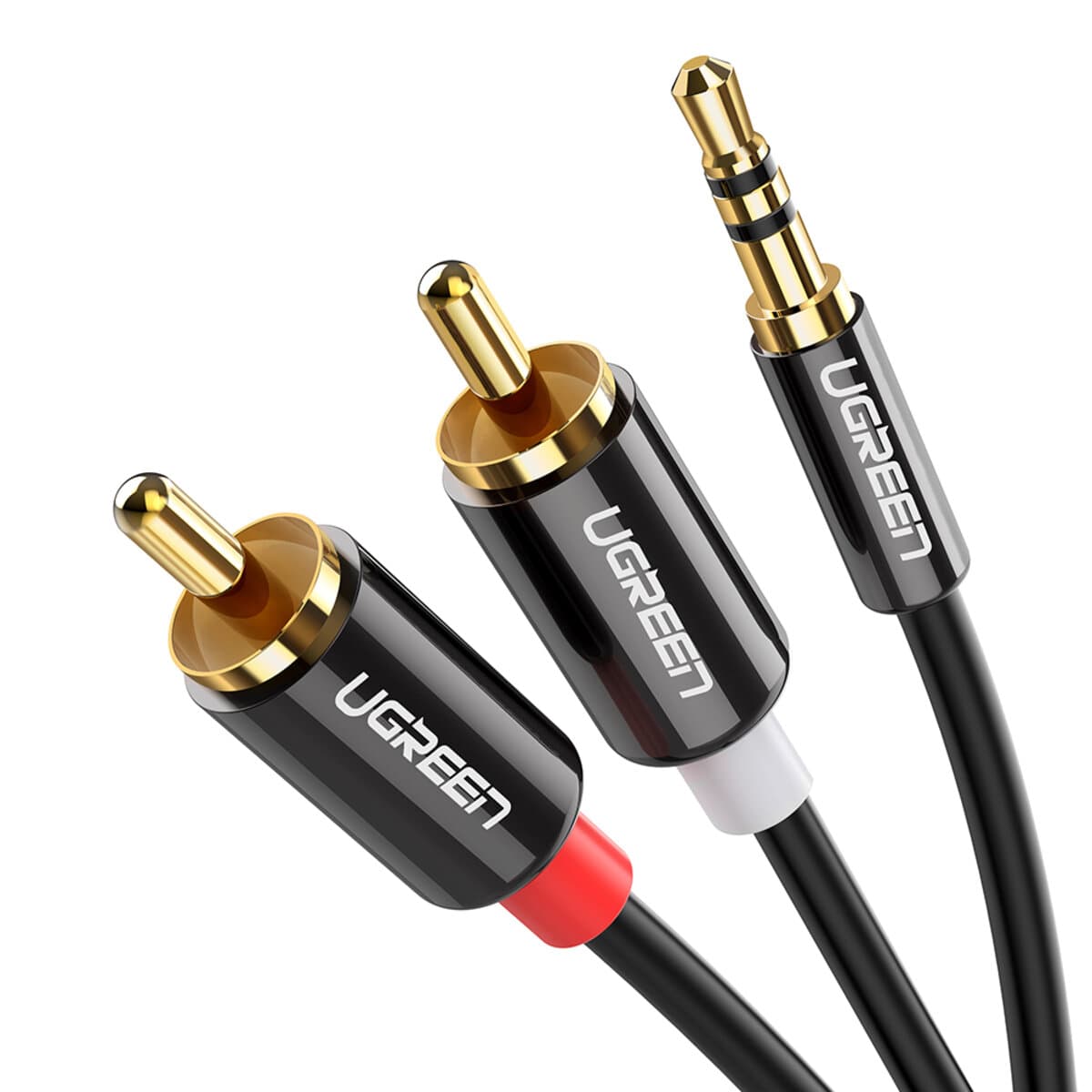 Аудиокабель UGREEN AV116 3.5mm Male to 2RCA Male Cable 5m Black (UGR-10591)