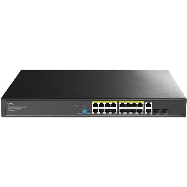 Комутатор Cudy GS1018PS2 16-Port Gigabit PoE+ Switch з 2 Uplink Gigabit Ports і 2 Gigabit SFP Grey (GS1018PS2)