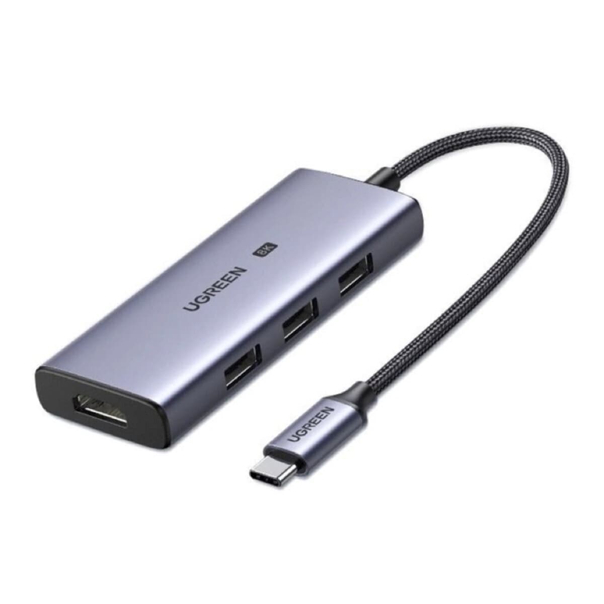 USB-хаб UGREEN CM500 USB-C to 3×USB 3.0+HDMI Multifunction Adapter 8K30Hz Grey (UGR-50629)