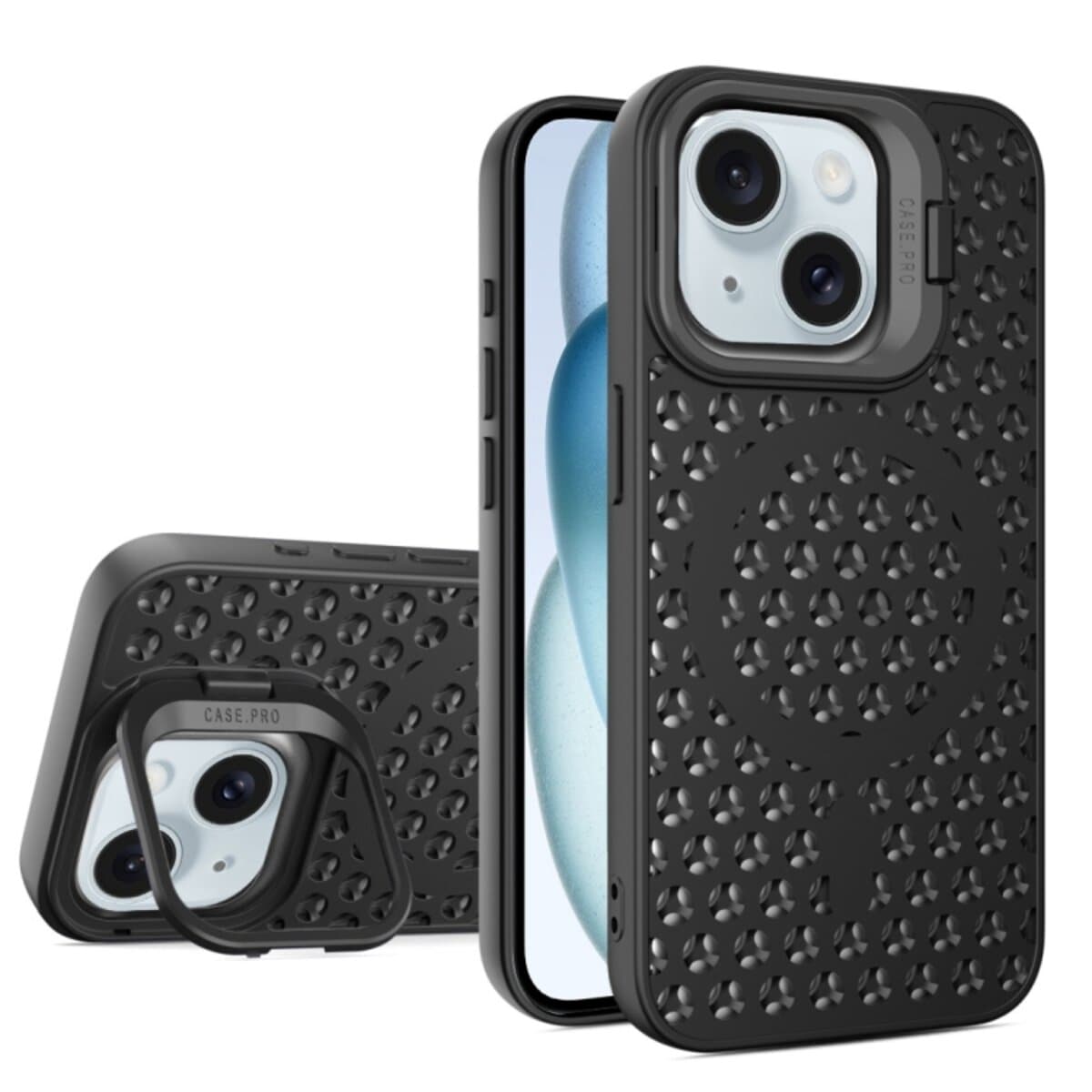 Защитный чехол-накладка Cosmic Grater Stand для Apple iPhone 15 Black (GRASTiP15Black)