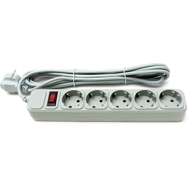 Мережевий фільтр подовжувач Power filtr 4.5м ProLogix PRS-075P5-45G 5 розеток 0.75 Grey