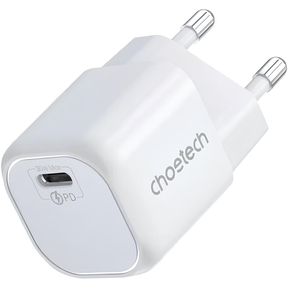 Зарядний пристрій Choetech 1xType-C 30W PD QC3.0 5V 3A White (PD5007-EU-WH)