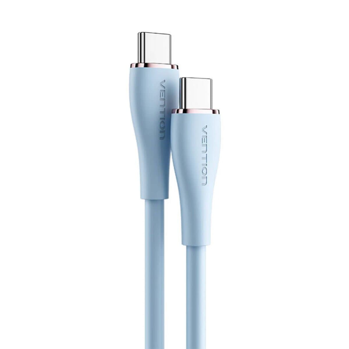 Кабель Vention Type-C to Type-C Cable 5A 1m Silicone Type Light Blue (TAWSF)