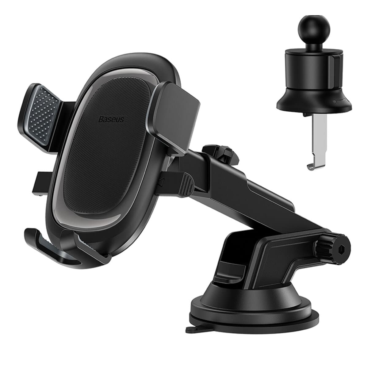 Тримач для телефона автотримач Baseus UltraControl Pro Series Clamp-Type Car Holder Set Cluster Black (C40351600113-00)