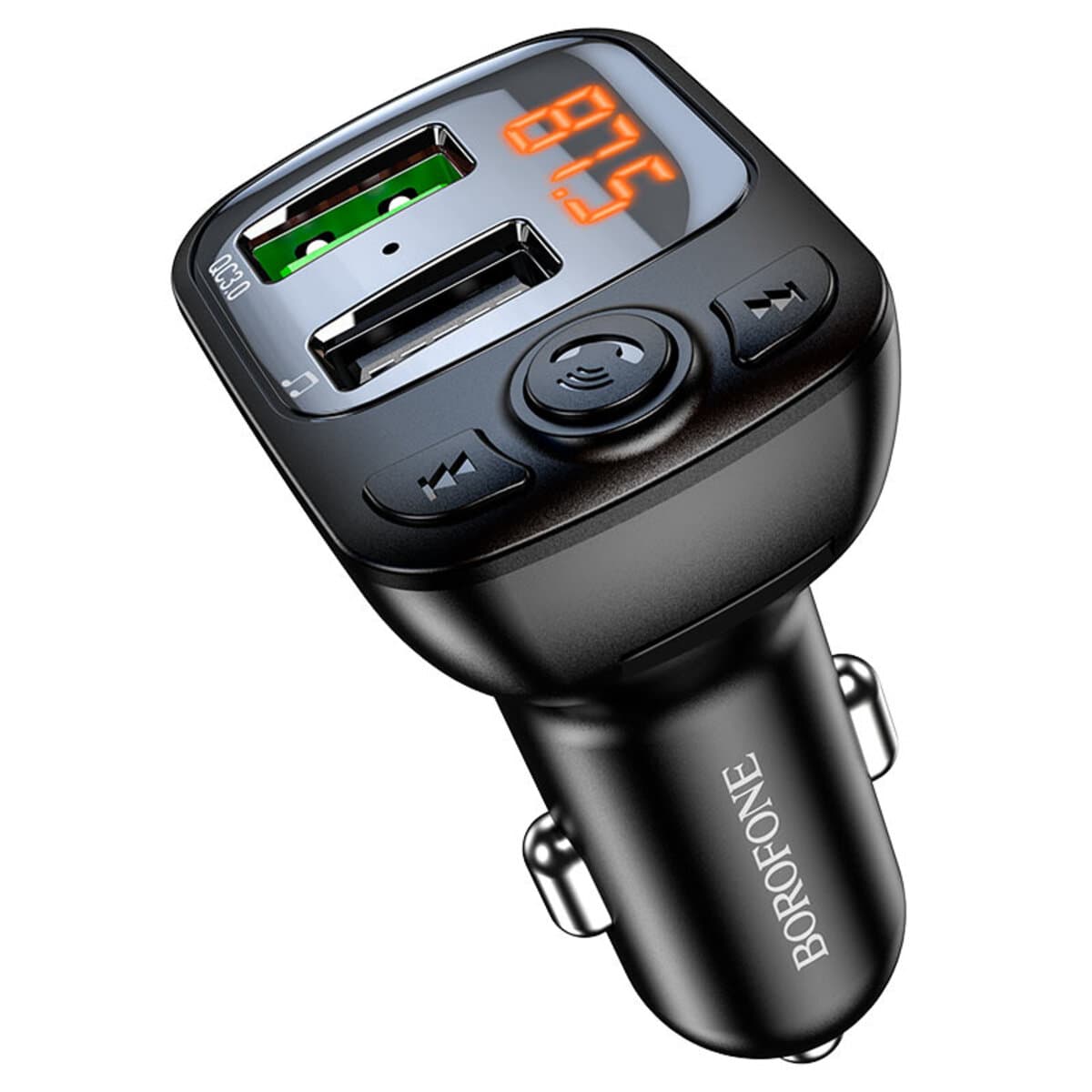 Автомобильный FM-трансмиттер ресивер BOROFONE BC41 Eminency QC3.0 Car BT FM transmitter 18W Black (BC41B-8525500090)