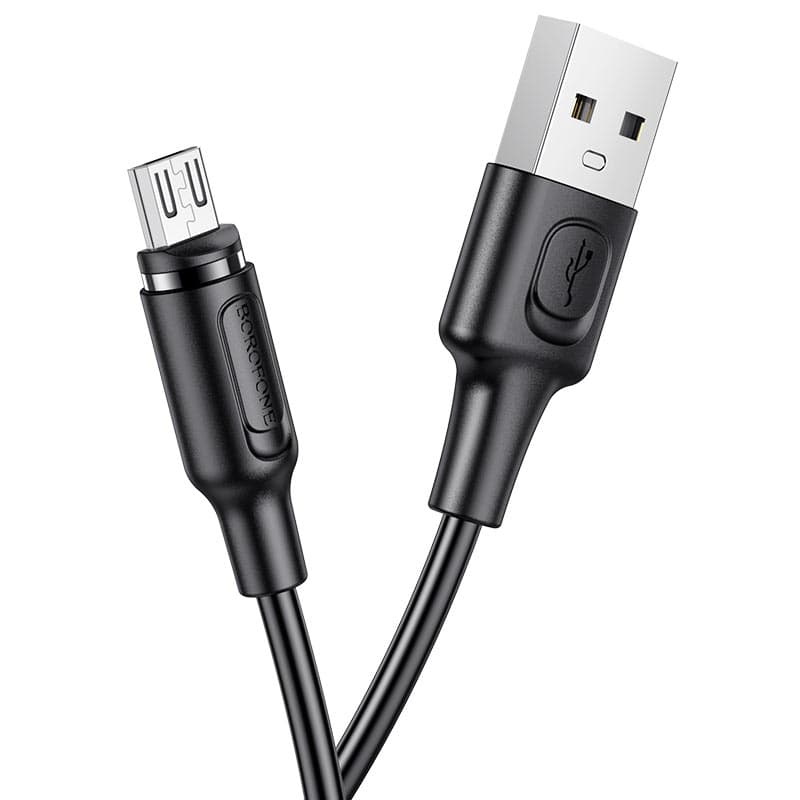 Кабель BOROFONE BX41 USB to Micro-USB 2.4A 1m PVC connectors magnetic Black