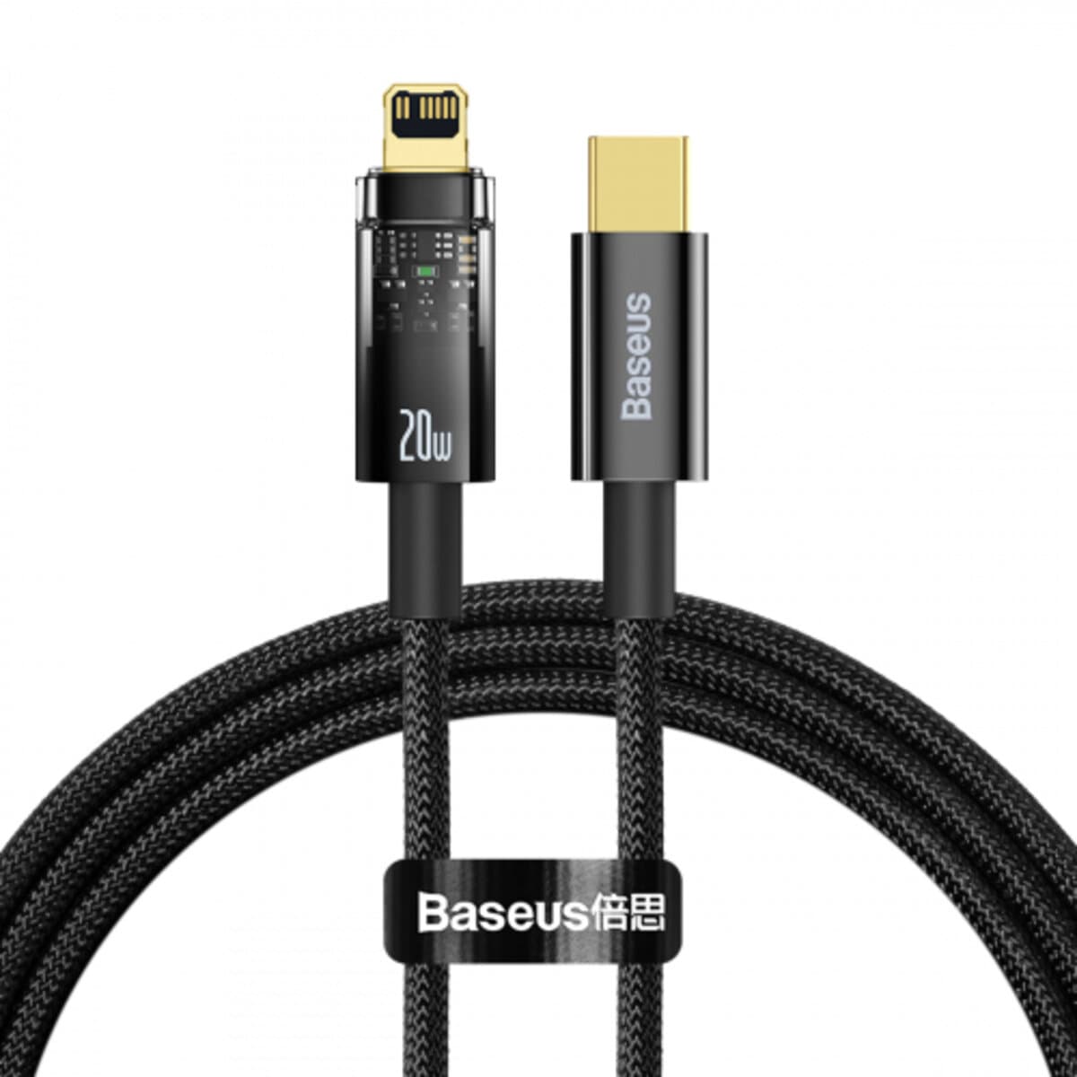 Кабель Baseus Explorer Series Auto Power-Off Fast Charging Data Cable Type-C to Lightning 20W 1m Black (CATS000001)