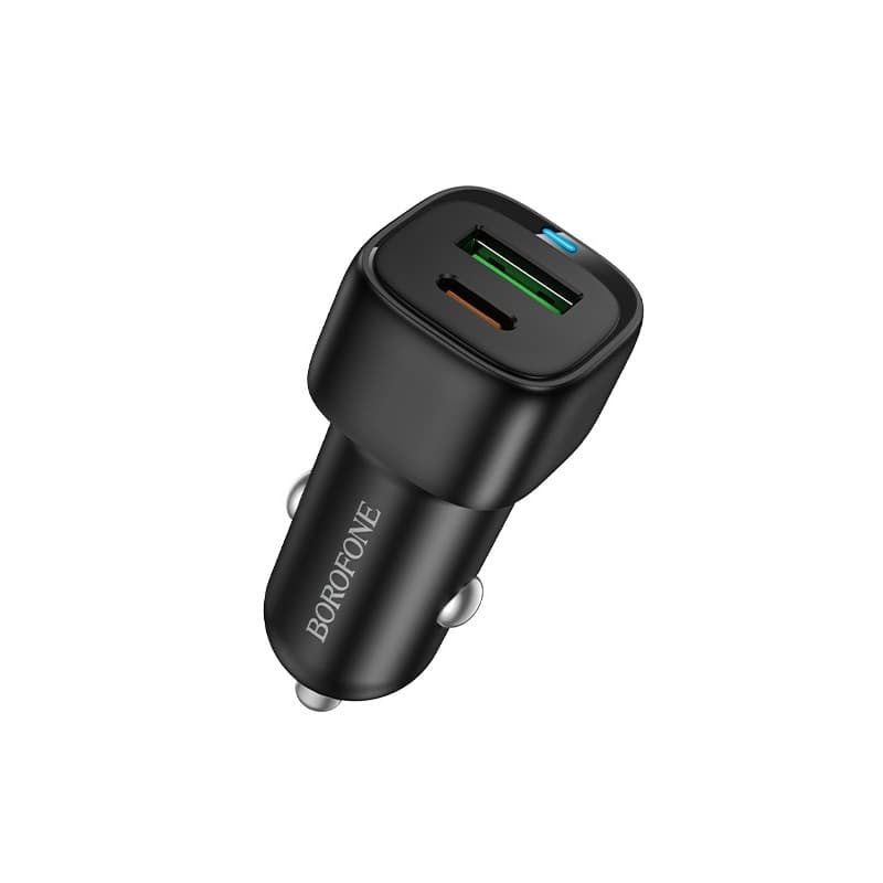 Автомобільний зарядний пристрій BOROFONE BZ34B Cloud PD38W 1xType-C 1xUSB car charger Black