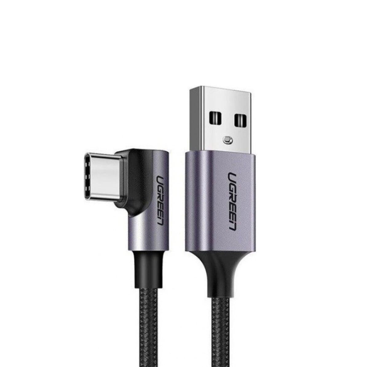 Кабель UGREEN US284 Right Angle USB to Type-C 1m 3A Space Grey (UGR-50941)