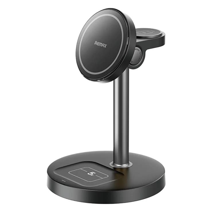 Бездротовий зарядний пристрій REMAX CW01 5W/2.5W upgrade free desktop magnetic 3in1 wireless charger Black