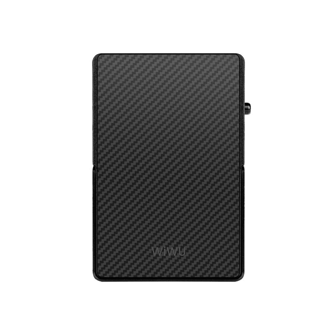 Картхолдер на MagSafe WIWU MW-007 Warriors Carbon Magsafe Metal Stand Card Holder Black