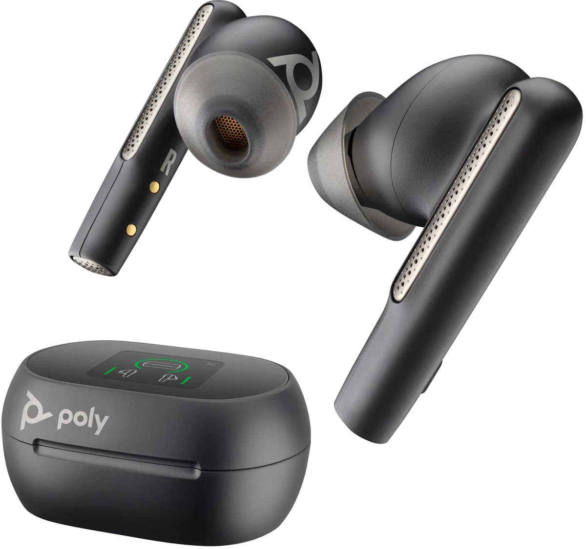Безпровідні навушники з мікрофоном Poly TWS Voyager Free 60+ Earbuds BT700C Bluetooth 5.3 TSCHC Black