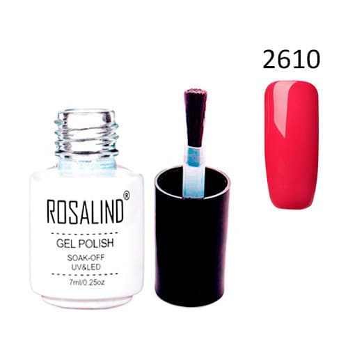 Гель-лак для нігтів манікюру Rosalind 7мл шелак для UV LED 2610 Red (439113)