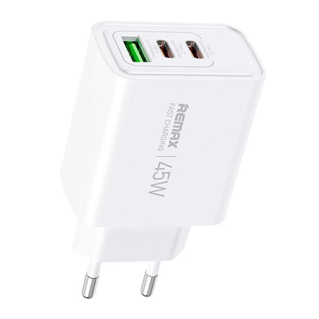 Зарядний пристрій REMAX Kiddy Series RP-U139 45W 2xType-C+1xUSB Fast Charger EU White