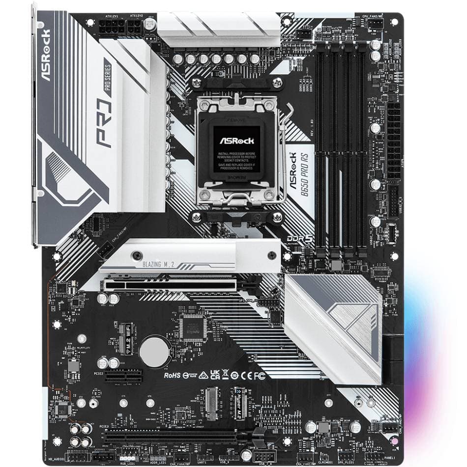 Материнська плата ASRock B650 PRO RS AM5/B650 4*DDR5 3xPCIex16 HDMI/DP 4xSATAІІІ 3xM.2 2.5GLan 7.1ch ATX