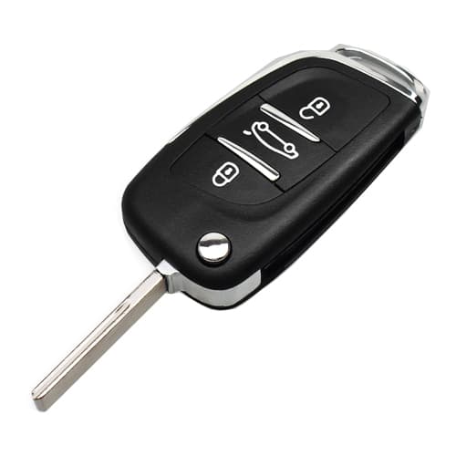 Корпус под выкидной ключ с чипом для Peugeot HU83 3 кнопки CE0523 (510100)