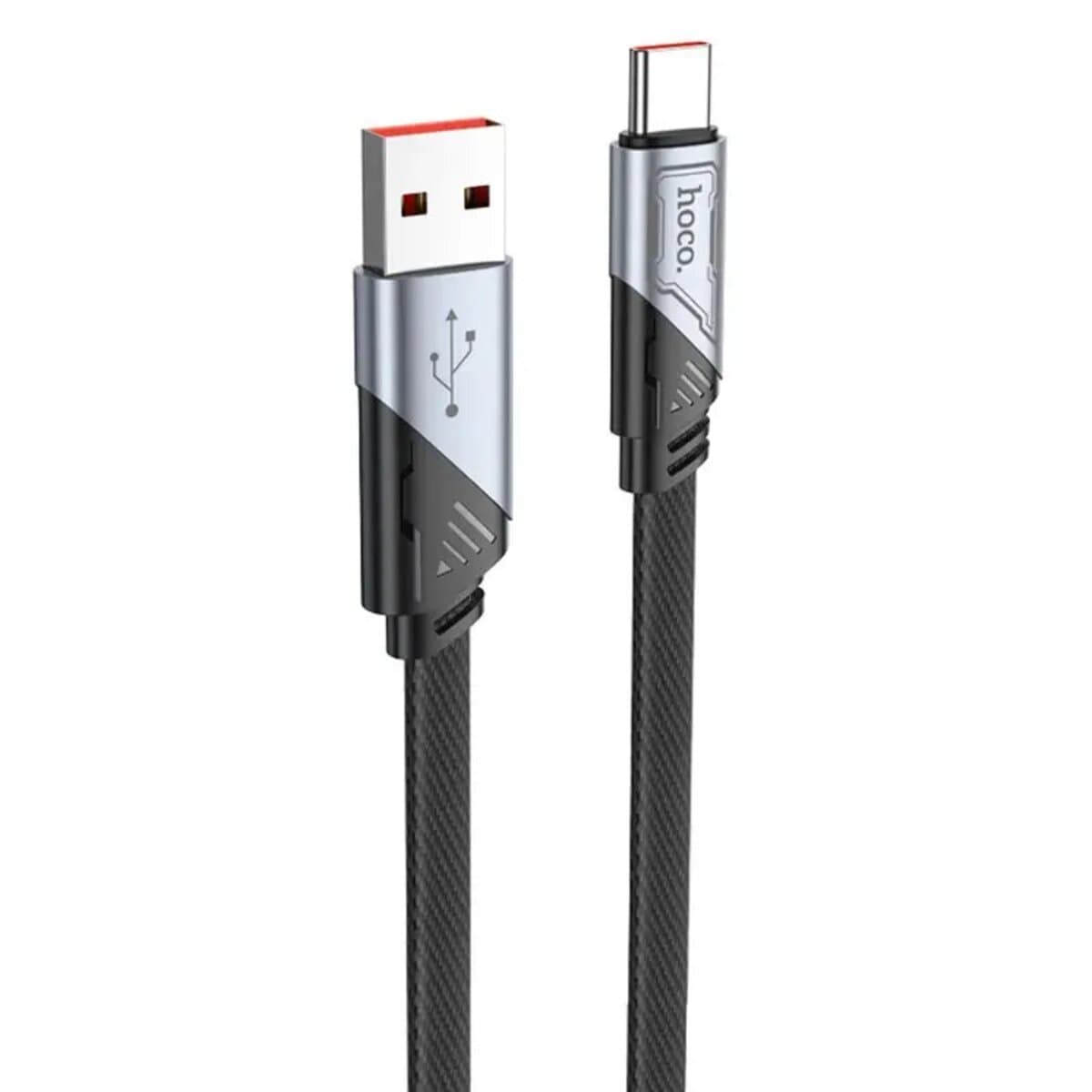Кабель HOCO U119 USB to Type-C 5A 1.2m nylon aluminum connectors Black