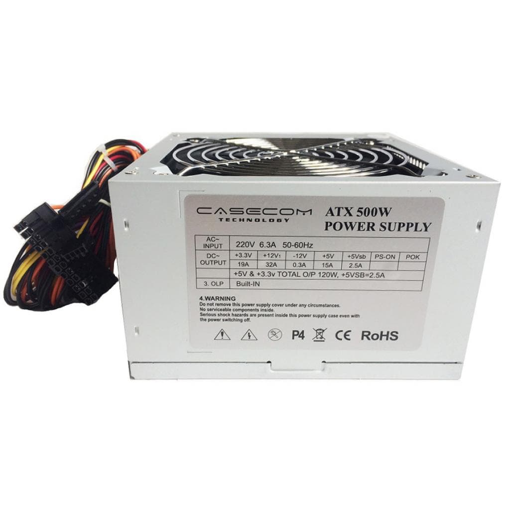 Блок живлення для ПК 500W Casecom 120mm 2хSATA Bulk ATX