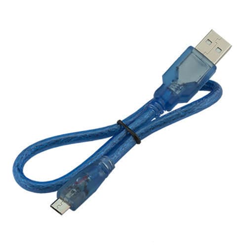 Кабель USB 2.0 to MicroUSB для Arduino екранований 50см Blue (288070)