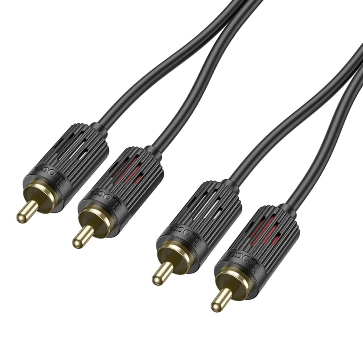 Аудіокабель HOCO UPA29 2RCA to 2RCA double lotus audio cable Black