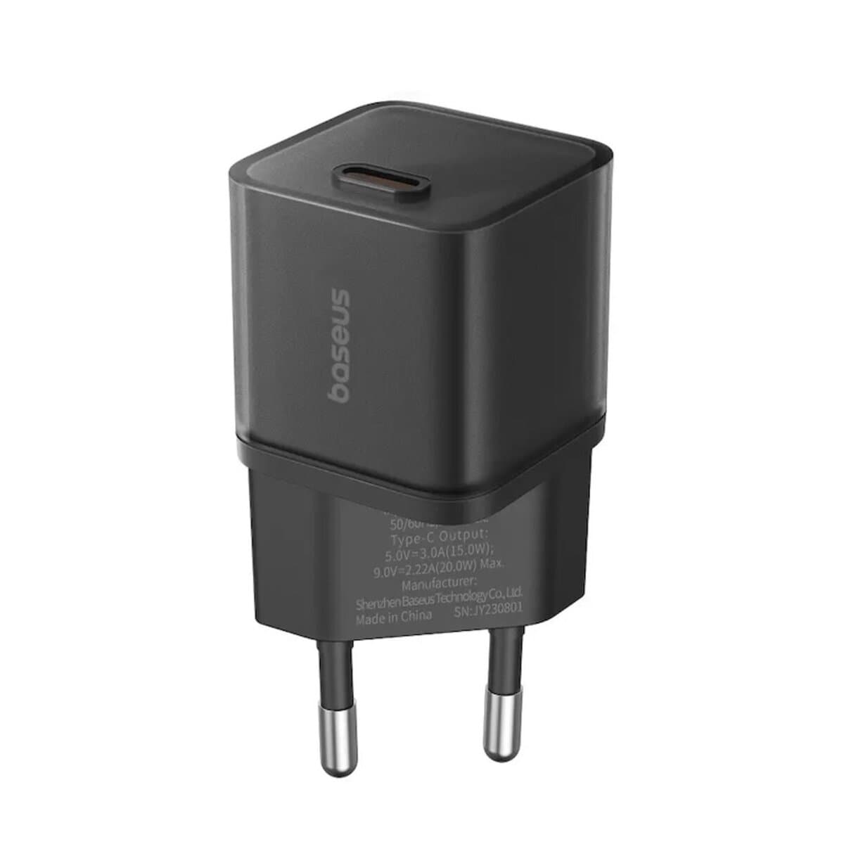 Зарядное устройство Baseus GaN5S Fast Charger 1xType-C 20W EU Cluster Black (P10162503113-00)