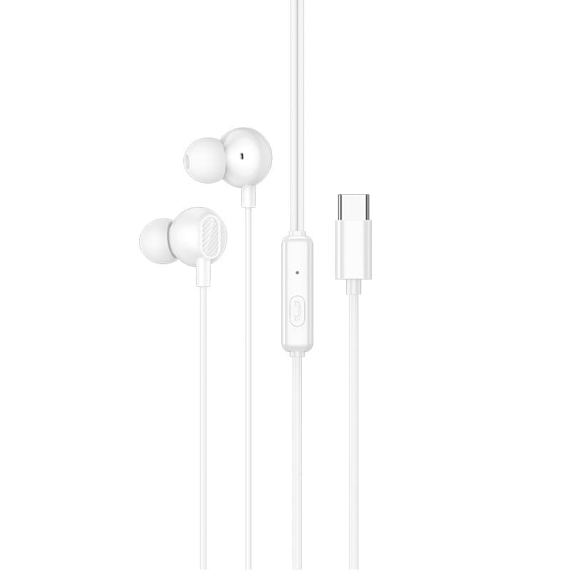 Дротові навушники HOCO M117 Victory Universal Digital earphones with microphone Type-C 1.2м White