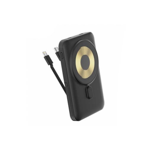 Powerbank павербанк УМБ Aspor A327 Magnetic Wireless 10000mAh+cable USB/Lightning/Type-C 22.5W Black (900150)