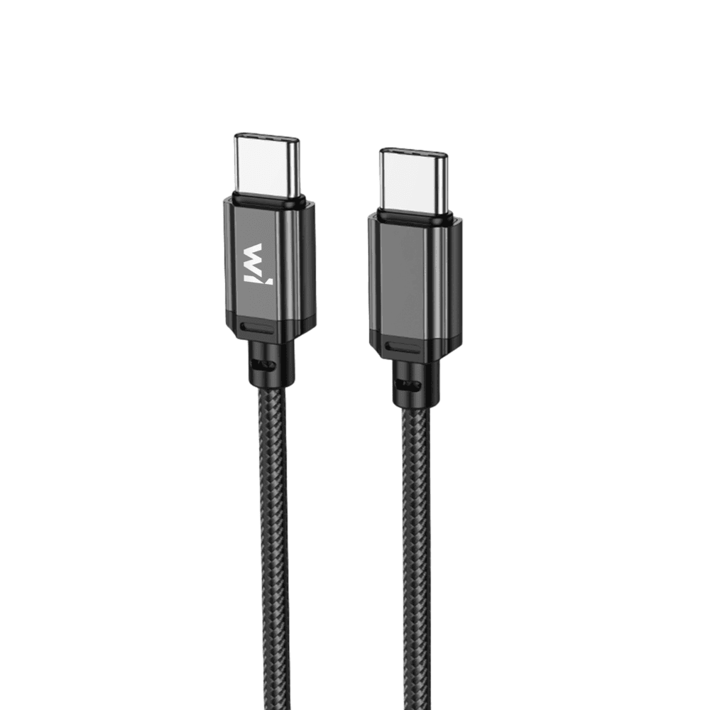Кабель Wibrand Cobra 60W nylon charging data cable Type-C to Type-C 1m 3A Black (WI.DC/CO1B-CC)
