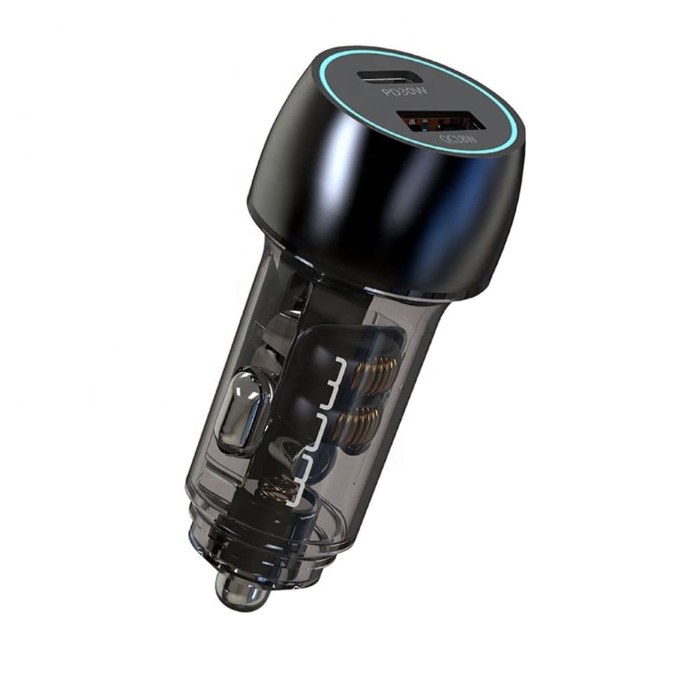 Автомобільний зарядний пристрій WUW-C282 1xUSB 1xType-C QC3.0 Black (WUW-C282)
