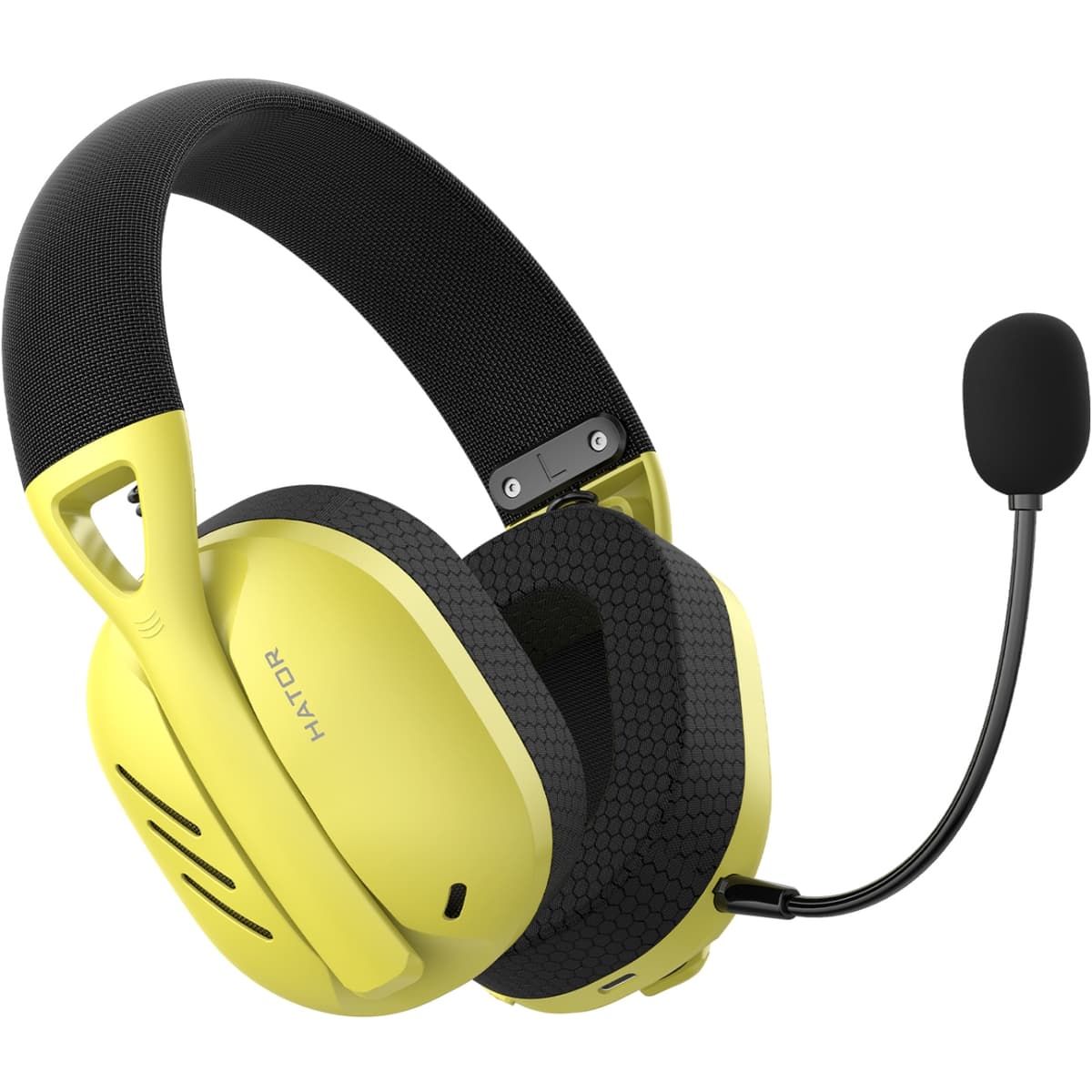 Бездротові ігрові навушники з мікрофоном Hator Hyperpunk 2 Wireless Tri-mode Black-Yellow (HTA-857)
