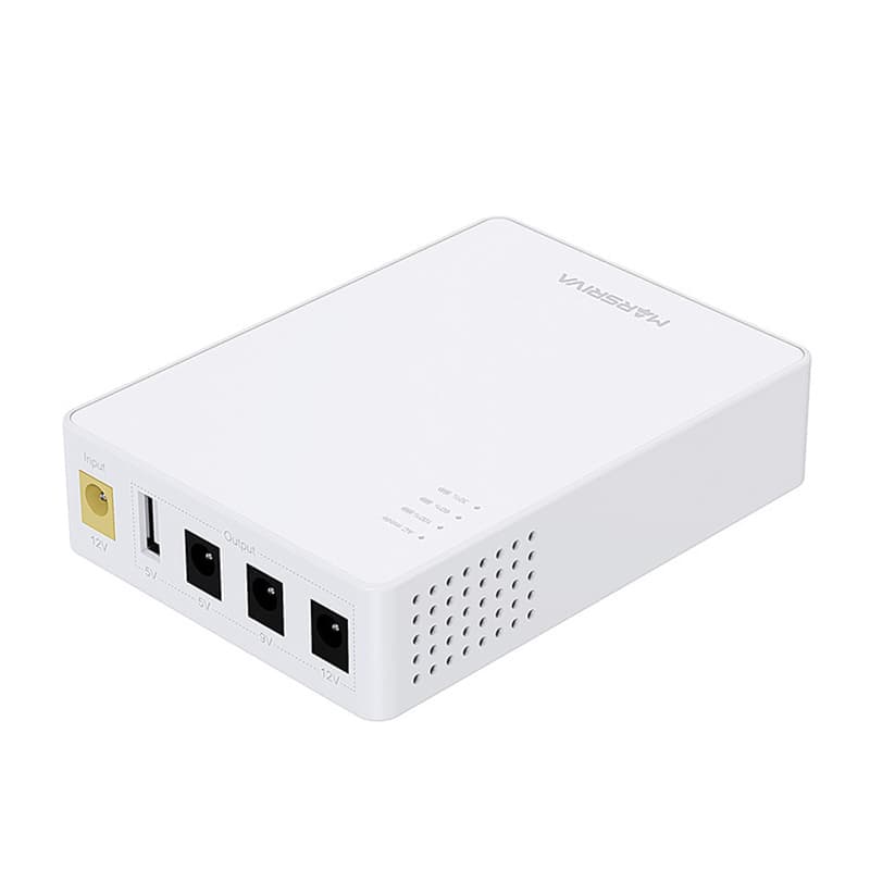 Джерело безперебійного живлення для роутерів Marsriva KP3 DC UPS 3xDC+USB OUT 5V 9V 12V 2А 18W 10000Ah 37Wh LiPol White