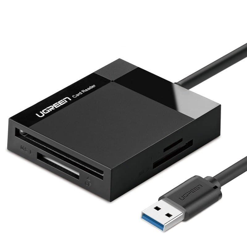 Картрідер Ugreen CR125 Card Reader USB3.0 SD/TF/CF/MS 4в1 кабель 0.5м Black (30333)