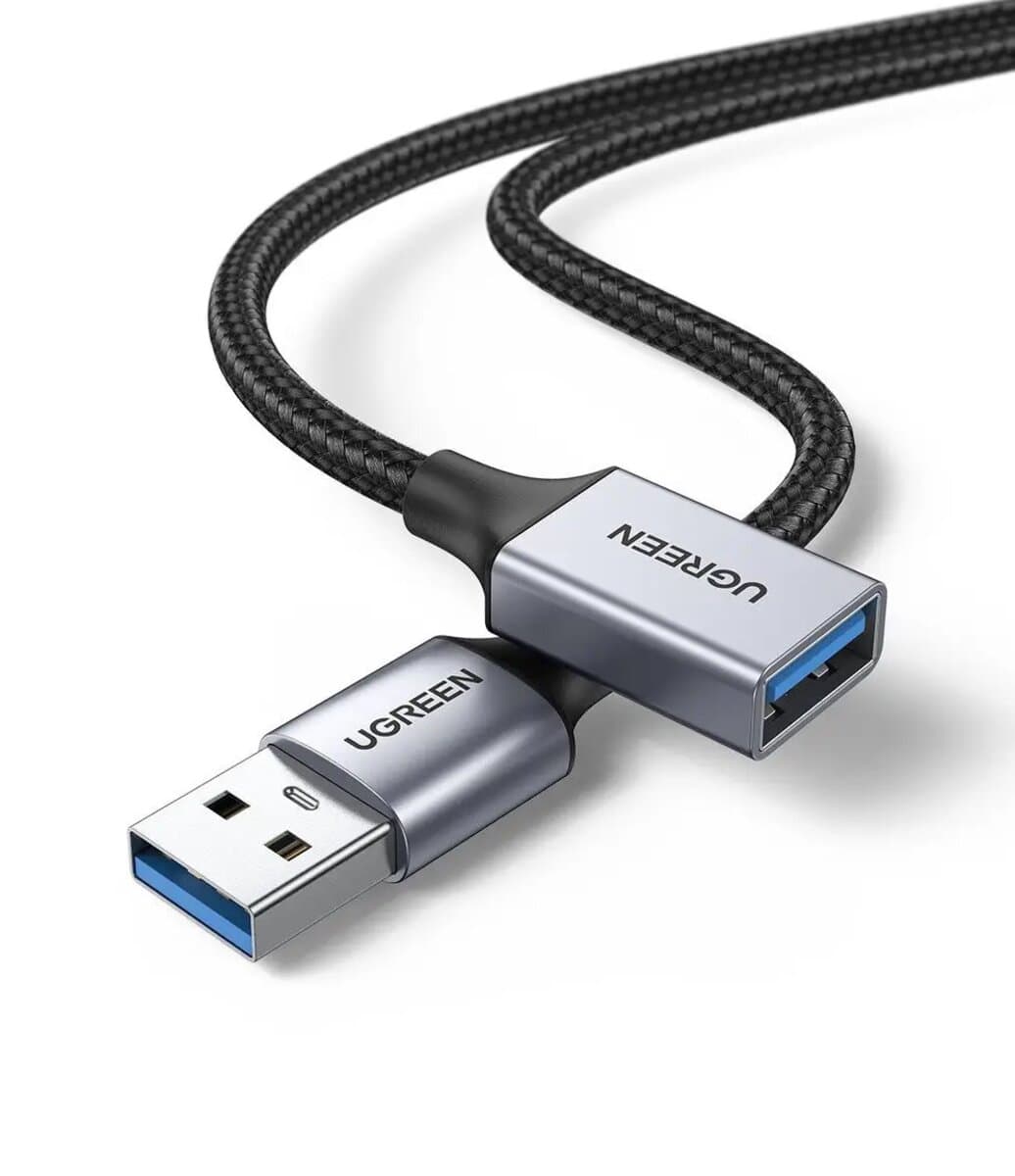 Кабель подовжувач UGREEN US115 USB 3.0 Extension Cable Aluminum Case 2м Black (UGR-10497)