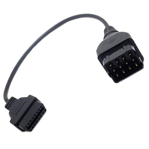 Кабель перехідник з OBD2 16pin мама на GAZ ГАЗ 12pin тато 25.5см Black (284271)