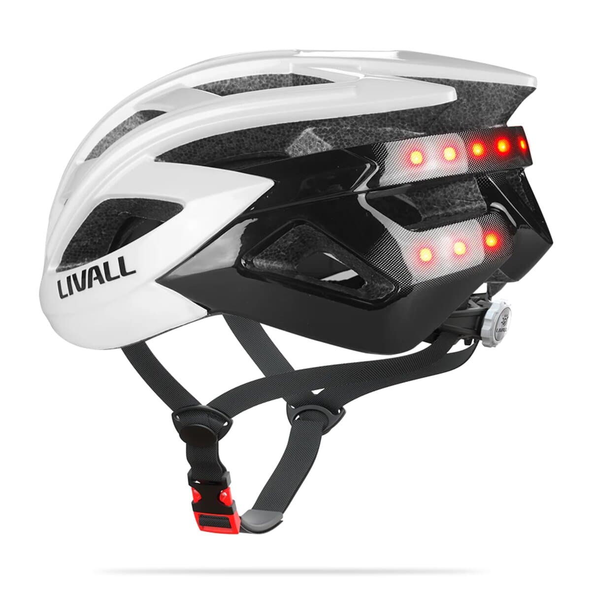 Захисний велосипедний шолом Livall BH60SE NEO (L) 55-61см мікрофон акустика сигнали поворотів і стопів APP пульт BR80 Bluetooth White (ZHLIV-T60SEN-4013)