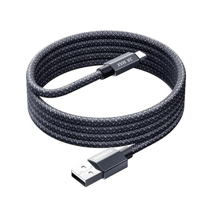 Кабель REMAX CB01 Phantom 3A 1.2m aluminum alloy light fast charging braided data cable USB to Lightning Black