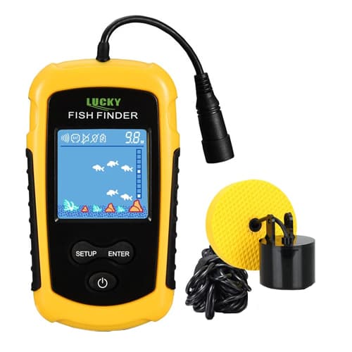 Ехолот для риболовлі Lucky FFC1108-1 до 100м портативний сонар Yellow-Black (534088)