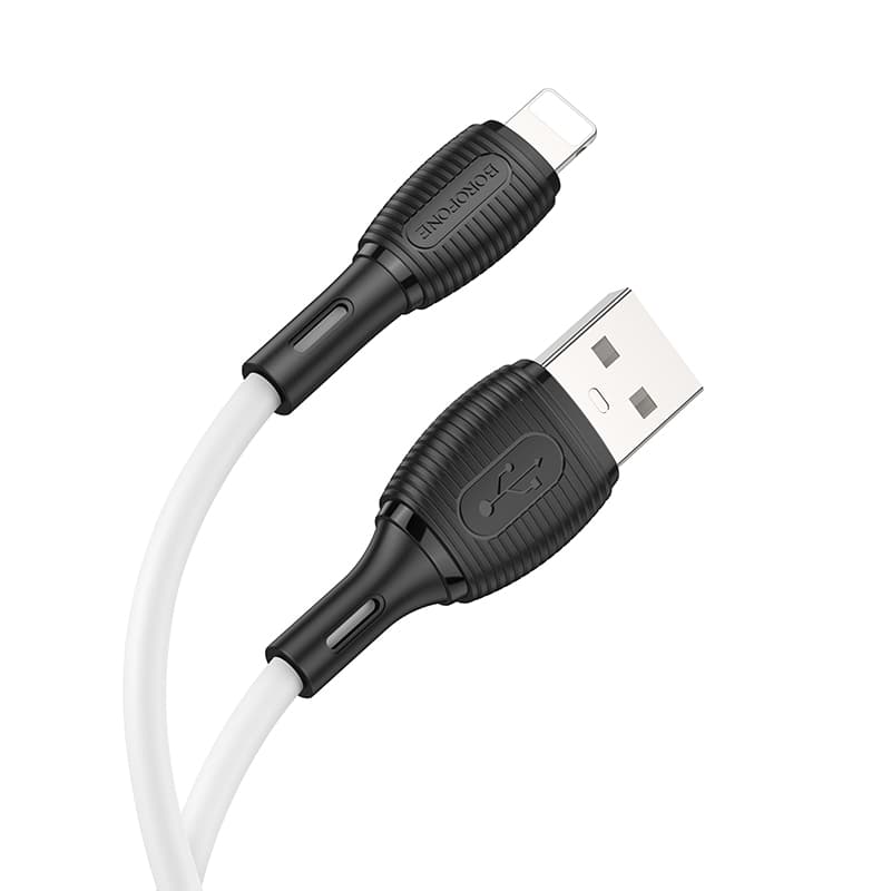 Кабель BOROFONE BX86 Advantage 2.4A 1m silicone charging data cable USB to Lightning White